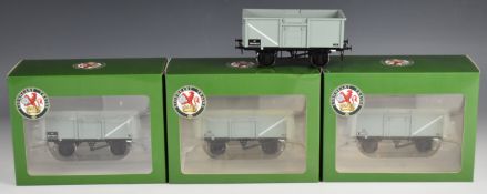 Four Lionheart Trains 0 gauge model railway goods wagons, three in original boxes.