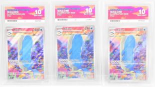 Three Pokémon 'Wailord' Journey Together Illustration 162/159 trading cards, 2025, all Ace Grading