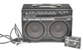 Gallien-Krueger 206 guitar amplifier together with RF2 footswitch control pedal, made in USA, serial