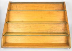 Fry's chocolate shop display or advertising rack with glass inserts, width 68cm