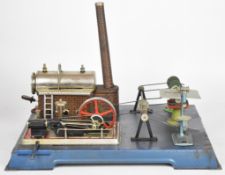 Wilesco D161 live steam workshop with horizontal boiler, single cylinder engine with slip