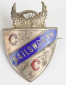 Nailsworth Cyling Club enamel and silver plated pin badge, marked to rear Vaughton Birmingham,