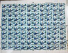 Folio of unmarked GB mint complete sheets of stamps including 1972 anniversary set and various
