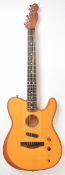 Fender Acoustasonic Player Telecaster electric guitar in Butterscotch blonde finish, made in USA,