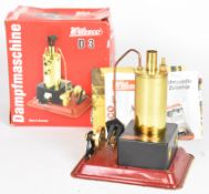 Wilesco D3 live steam stationary engine with single oscillating cylinder and brass vertical