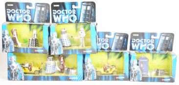 Five Corgi Doctor Who diecast model figures and cars to include Davros, Daleks, Cyberman, K-9,