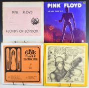 Four rare Pink Floyd bootleg LPs comprising Live in Pompeii, The Midas Touch, The Early Tours '
