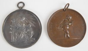 Royal Humane Society bronze medal awarded for bravery in the act of saving another's life, named
