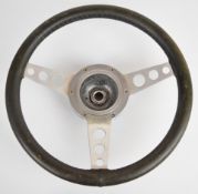 Astrali aluminium classic sports car steering wheel, with splined adaptor, overall diameter 33.5cm