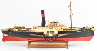 Graupner Glasgow model paddle tug boat with moulded plastic hull and detailed deck house, windlass