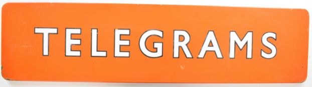 British Railways North Eastern Region vintage enamel Telegrams station sign, 30.5 x 122cm