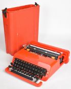 Ettore Sottsass (1917-2007) for Olivetti of Italy Valentine portable typewriter with red plastic