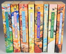 Eight signed Terry Pratchett books in the Discworld series published by Corgi 1986-1999 including