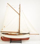 Breeze 1:12 scale Cardiff or Bristol Channel pilot yawl sailing boat with fibreglass hull, planked