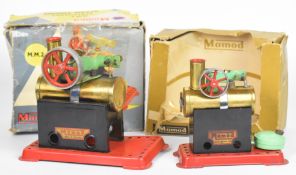 Two Mamod live steam engines comprising MM1 and MM2, both in original boxes
