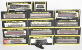 Fifteen Graham Farish N gauge model railway items comprising two BR tank locomotives, nine passenger