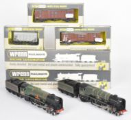 Two Wrenn 00 gauge model railway BR West Country Class locomotives comprising Barnstable W2235 and