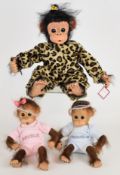 Three Ashton-Drake Galleries baby chimpanzee or monkey dolls, tallest 37cm.