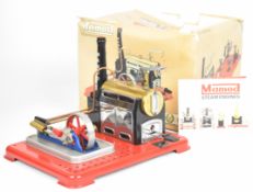 Mamod SP4 live steam engine on Meccano style base with reversing single oscillating cylinder,