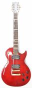 Invader Orpheus Les Paul style electric guitar in cherry red finish with rosewood fretboard,