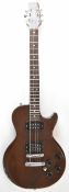 Vantage VP-750 or similar Les Paul style electric guitar in natural wood finish with mahogany