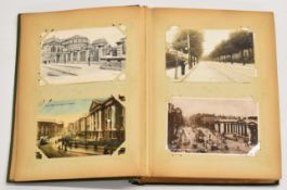 Over 150 Edwardian postcards with street scenes of social history, topographical and coastal views