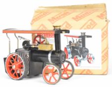 Mamod TE1V live steam traction engine, the single cylinder having slip eccentric piston valve, in
