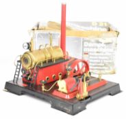 Wilesco D21 live steam stationary engine, the horizontal spirit fired boiler having 0-4 bar pressure
