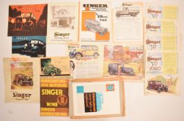 1920s and 1930s vintage Singer car brochures to include Singer 