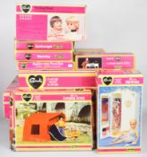 Twelve Pedigree Sindy playsets and accessories to include Electronic Wall of Sound, Camping Scene,