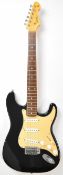 Tokai 'Goldstar Sound' Stratocaster style electric guitar in black gloss finish with rosewood