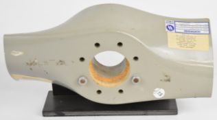 De-Haviland Tiger Moth central section aeroplane propeller on stand, label verso 'The centre portion