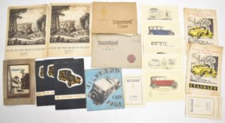 1920s and 1930s vintage Standard car brochures to include 1931 Standard Sixteen, Standard cars 1933,