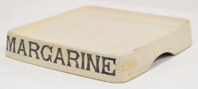 Advertising / shop display pottery 'Margarine' stand by H. Marsh, Manchester, 35 x 35cm