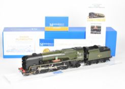 Masterpiece Models 0 gauge BR green Plymouth Bulleid Light Pacific model railway locomotive and