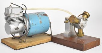 Brass and aluminium three cylinder rotary engine to suit live steam or compressed air use,