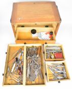 Moore & Wright toolmaker's or engineer's chest, the front flap being removable with four over