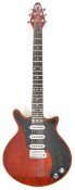 Burns Brian May Signature Series 'Red Special' electric guitar in cherry red finish, made in