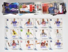 Ninety Topps football trading cards comprising autograph/signature and match worn shirt chase