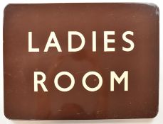 British Railways Western Region vintage enamel Ladies Room station sign, 45.5 x 61cm