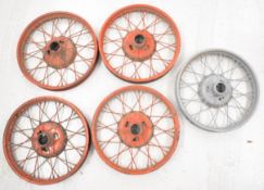 Five 19 inch Austin Seven car wheels