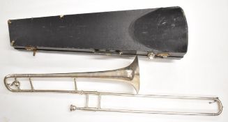 Boosey & Hawkes 'Imperial' silver plated trombone, serial no. 458476, in fitted case.