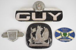 Vintage and classic commercial vehicle interest badges and mascots comprising Guy, Albion