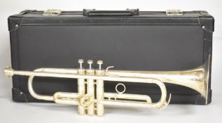Boosey & Hawkes 'B&H 400' silver plated trumpet, serial no. 758208, in fitted case.