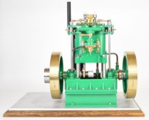 Exhibition quality model of a Frisco standard 16 twin cylinder open crank petrol internal combustion