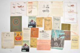1920s and 1930s motorcycle brochures to include Triumph, Coventry Eagle & Ariel, including an