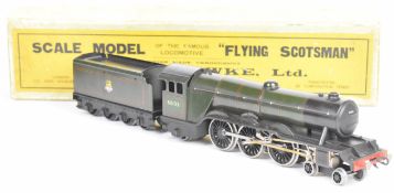 Bassett-Lowke 0 gauge BR green Flying Scotsman model railway locomotive and tender, 60103, 4-6-2, in