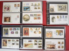 First day cover stamps collection of Benham silk covers in four albums 1979-1992, including BOCS,