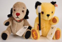 Steiff Sooty and Sweep character bears, both with original tags and button to ear, tallest 27cm.