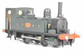 Mike Chaney LSWR  0-4-0 gauge 1 electric powered tank locomotive number 100 with sprung buffers